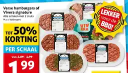 Hoogvliet Verse hamburgers of Vivera signature aanbieding