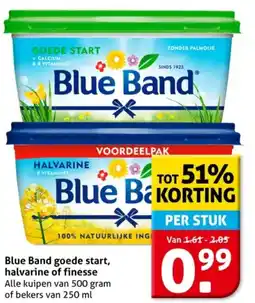 Hoogvliet Blue Band goede start, halvarine of finesse aanbieding