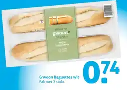 Hoogvliet G'woon Baguettes wit Pak met 2 stuks aanbieding