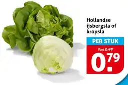 Hoogvliet Hollandse ijsbergsla of kropsla aanbieding