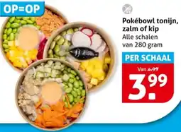 Hoogvliet Pokébowl tonijn, zalm of kip aanbieding