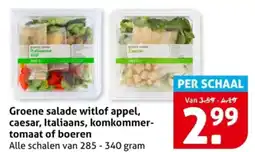 Hoogvliet Groene salade witlof appel, caesar, Italiaans, komkommer tomaat of boeren aanbieding