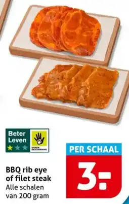 Hoogvliet BBQ rib eye of filet steak aanbieding