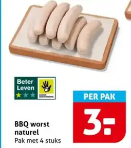 Hoogvliet BBQ worst naturel aanbieding