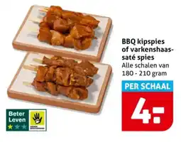 Hoogvliet BBQ kipspies of varkenshaas saté spies aanbieding