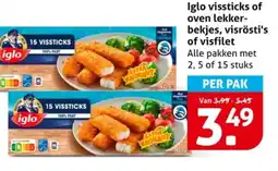 Hoogvliet Iglo vissticks of oven lekker bekjes, visrösti's aanbieding