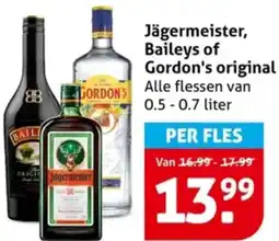 Hoogvliet Jägermeister, Baileys of Gordon's original aanbieding