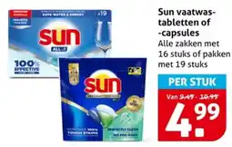 Hoogvliet Sun vaatwas- tabletten of capsules aanbieding