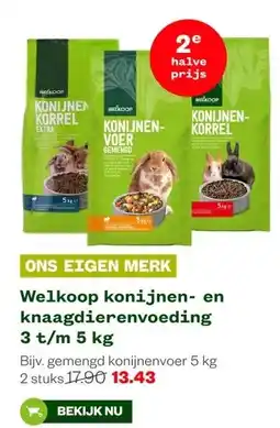 Welkoop Welkoop konijnen- en knaagdierenvoeding 3 t/m 5 kg aanbieding