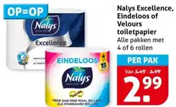Hoogvliet Nalys Excellence, Eindeloos of Velours toiletpapier aanbieding