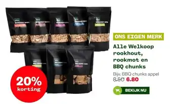 Welkoop Alle Welkoop rookhout, rookmot en BBQ chunks aanbieding