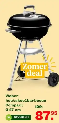Welkoop Weber houtskoolbarbecue Compact 0 47 cm aanbieding