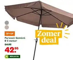 Welkoop Parasol Gemini Ø 3 meter aanbieding