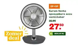 Welkoop Eurom Vento opvouwbare accu ventilator aanbieding