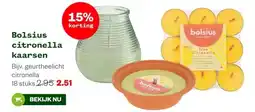 Welkoop Bolsius citronella kaarsen aanbieding