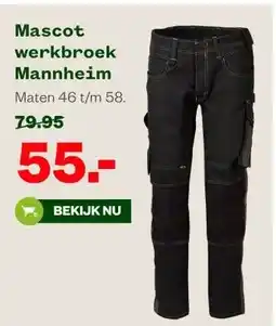Welkoop Mascot werkbroek Mannheim aanbieding