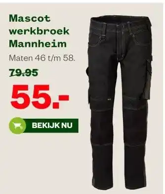 Welkoop Mascot werkbroek Mannheim aanbieding
