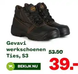 Welkoop Gevavi werkschoenen Ties, S3 aanbieding