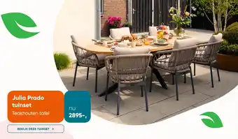 Van der Garde tuinmeubelen Julia Prado tuinset Teakhouten tafel aanbieding