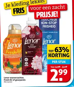Hoogvliet Lenor wasverzachter, Fresh Air of geurparels aanbieding