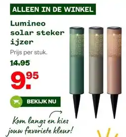 Welkoop Lumineo solar steker ijzer aanbieding