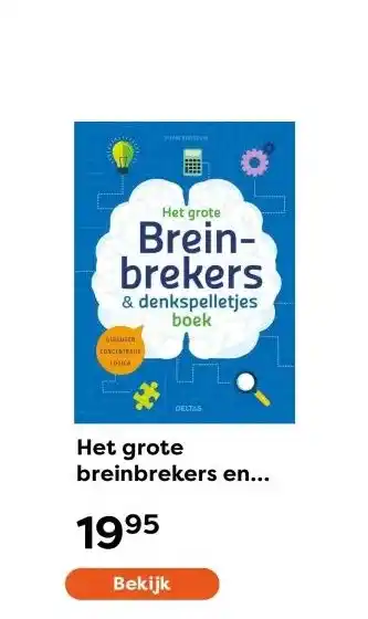 The Read Shop Het grote breinbrekers en denkspelletjes boek aanbieding