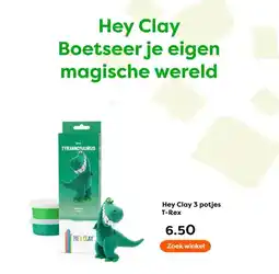 The Read Shop Hey Clay 3 potjes T-Rex aanbieding