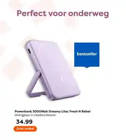 The Read Shop Powerbank 5000Mah Dreamy Lilac Fresh N Rebel Verkrijgbaar in meedere kleuren aanbieding