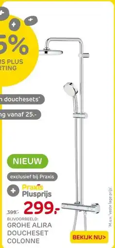 Praxis GROHE ALIRA DOUCHESET COLONNE aanbieding