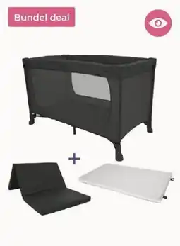 Prenatal Prénatal campingbed Evi zwart met matras & matrashoes aanbieding