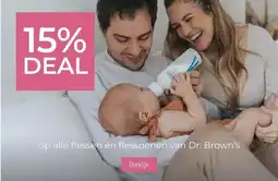 Prenatal 15% DEAL op alle flessen en flesspenen van Dr. Brown's aanbieding