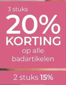 Prenatal 3 stuks 20% KORTING op alle badartikelen 2 stuks 15% aanbieding