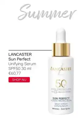 Pour Vous LANCASTER Sun Perfect Unifying Serum SPF50 30 ml aanbieding