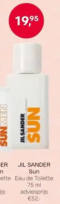 Pour Vous JIL SANDER Sun Eau de Toilette aanbieding