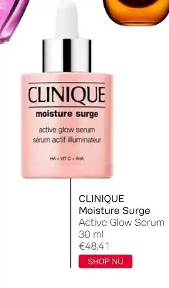 Pour Vous CLINIQUE Moisture Surge Active Glow Serum 30 ml aanbieding