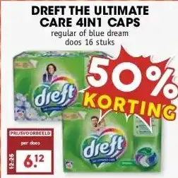 MCD Supermarkt DREFT THE ULTIMATE CARE 4IN1 CAPS aanbieding
