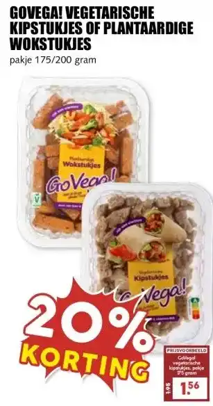 MCD Supermarkt GOVEGA! VEGETARISCHE KIPSTUKJES OF PLANTAARDIGE WOKSTUKJES aanbieding