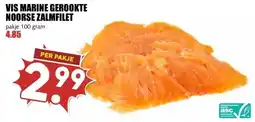 MCD Supermarkt VIS MARINE GEROOKTE NOORSE ZALMFILET aanbieding