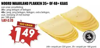 MCD Supermarkt NOORD WAARLAND PLAKKEN 35+ OF 48+ KAAS aanbieding