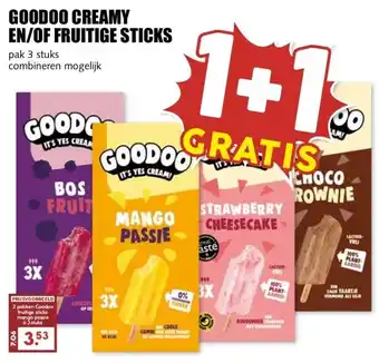 MCD Supermarkt GOODOO CREAMY EN/OF FRUITIGE STICKS aanbieding