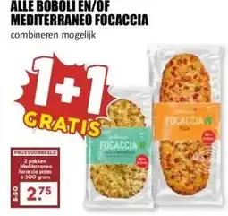 MCD Supermarkt ALLE BOBOLI EN/OF MEDITERRANEO FOCACCIA aanbieding