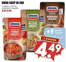MCD Supermarkt UNOX SOEP IN ZAK aanbieding