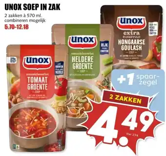 MCD Supermarkt UNOX SOEP IN ZAK aanbieding