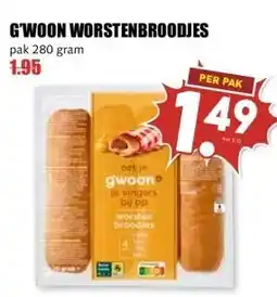 MCD Supermarkt G'WOON WORSTENBROODJES aanbieding
