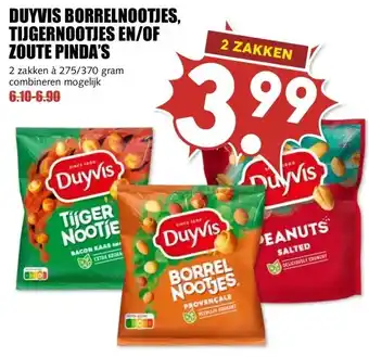 MCD Supermarkt DUYVIS BORRELNOOTJES, TIJGERNOOTJES EN/OF ZOUTE PINDA'S aanbieding