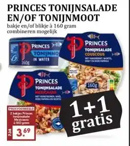 MCD Supermarkt PRINCES TONIJNSALADE EN/OF TONIJNMOOT aanbieding
