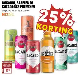 MCD Supermarkt BACARDI, BREEZER OF CAZADORES PREMIXEN aanbieding
