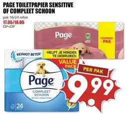 MCD Supermarkt PAGE TOILETPAPIER SENSITIVE OF COMPLEET SCHOON aanbieding