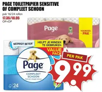 MCD Supermarkt PAGE TOILETPAPIER SENSITIVE OF COMPLEET SCHOON aanbieding