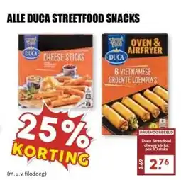 MCD Supermarkt ALLE DUCA STREETFOOD SNACKS aanbieding